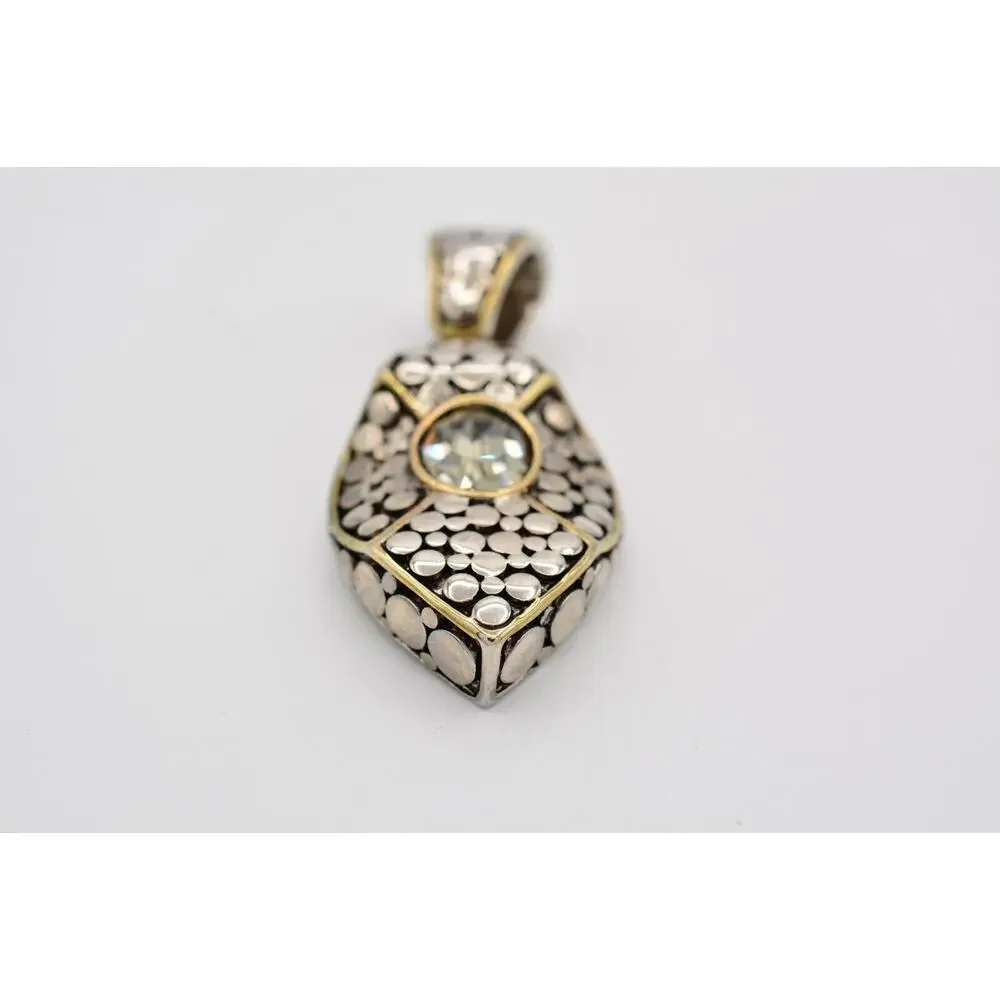 Vintage Snake Pendant Cobra Reptile Gunmetal Rhinestone Crystal Silver BinAT